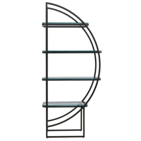 Vantoria Right Half Moon Black Shelf Unit