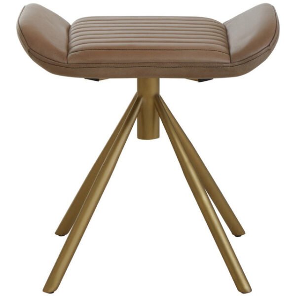 Beaumont Grey Leather Footstool