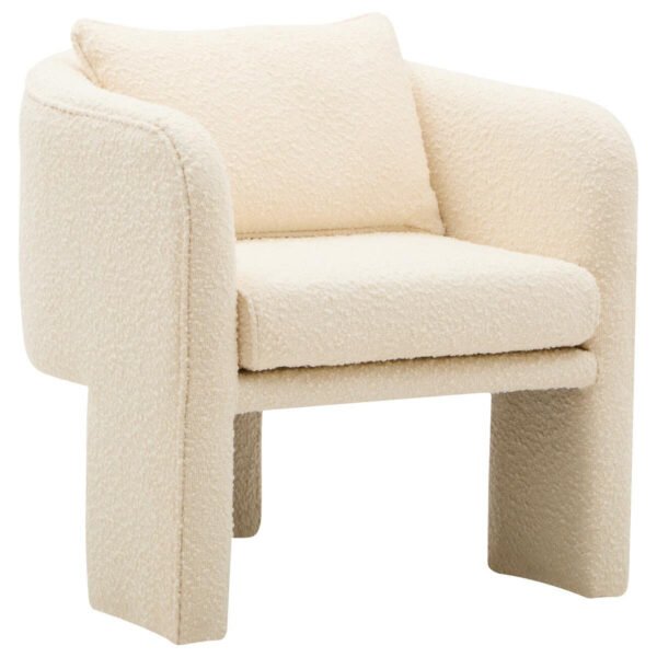 Ozzani Ivory Boucle Curved Armchair