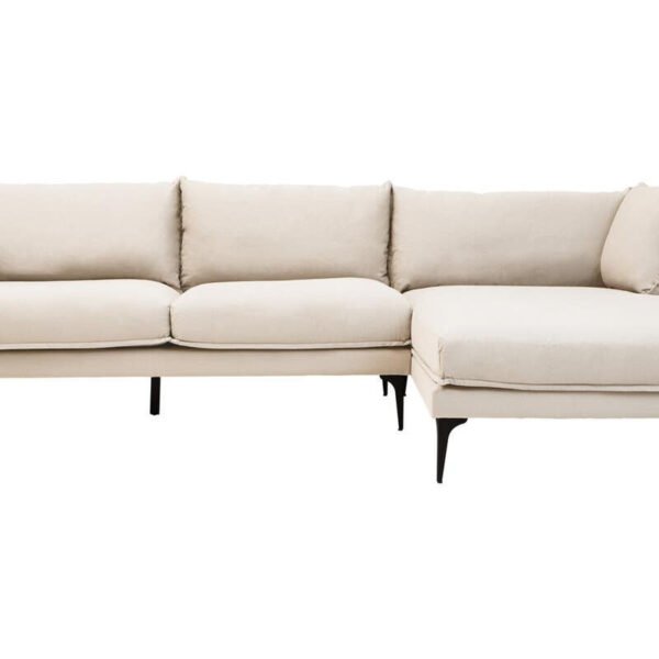 Troyelle Cream Three Seat Right Chaise Sofa