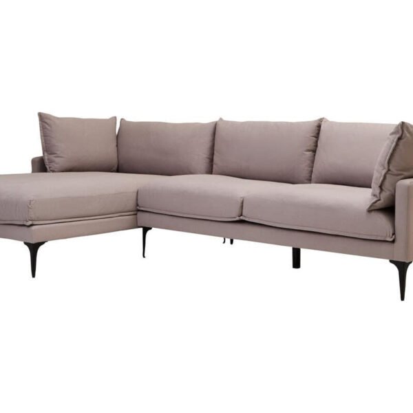 Troyelle Grey Three Seat Left Chaise Sofa