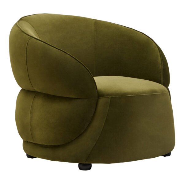 Drake Forest Green Curved Velvet Chair