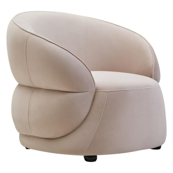 Duchesse Stone Velvet Curved Chair