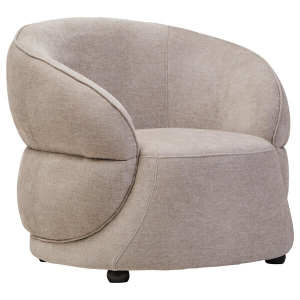 Dynasty Luxe Taupe Chenille Curved Chair