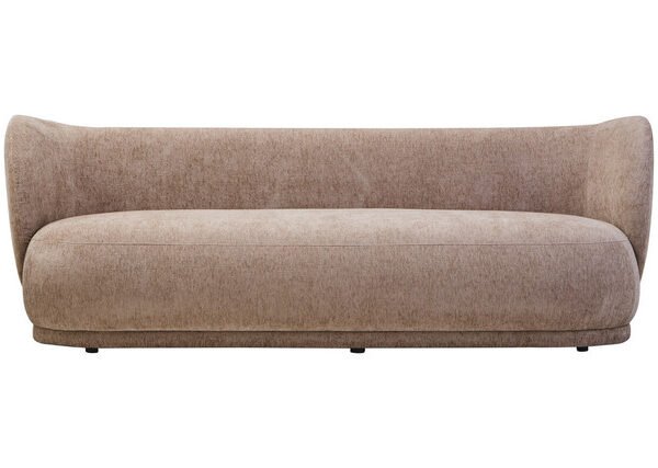 Delano Deep Stone Chenille Curved Three Seater Sofa