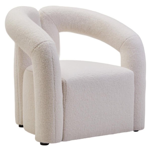 Devoria Ivory Boucle Statement Chair