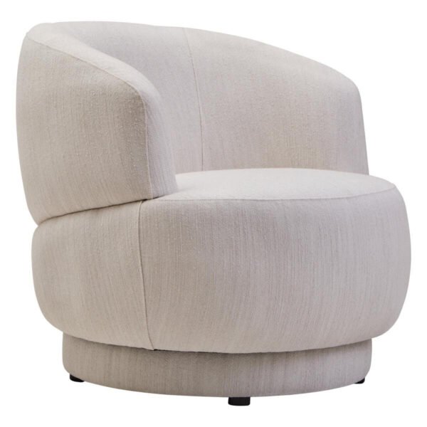 Dali Ivory Linen Curved Chair