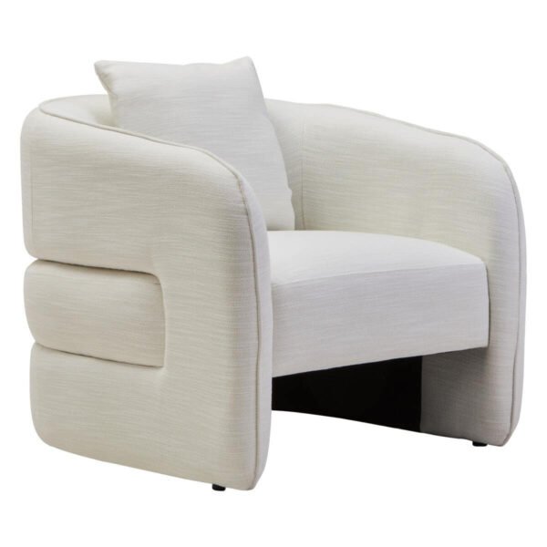 Bellini Cream Linen Effect Curved Chair
