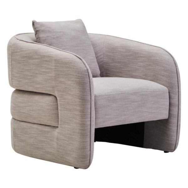 Bellini Grey Linen Effect Curved Chair