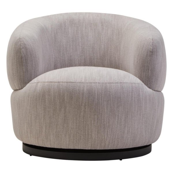 Bordeaux Textured Grey Curved Swivel Chair