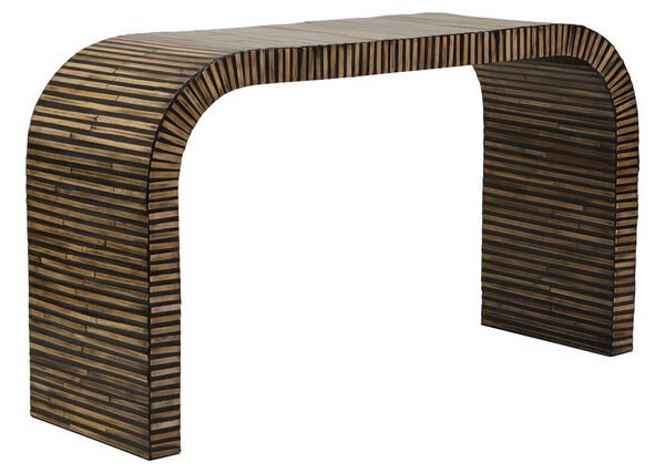Brixton Bamboo Inlay Curved Console Table