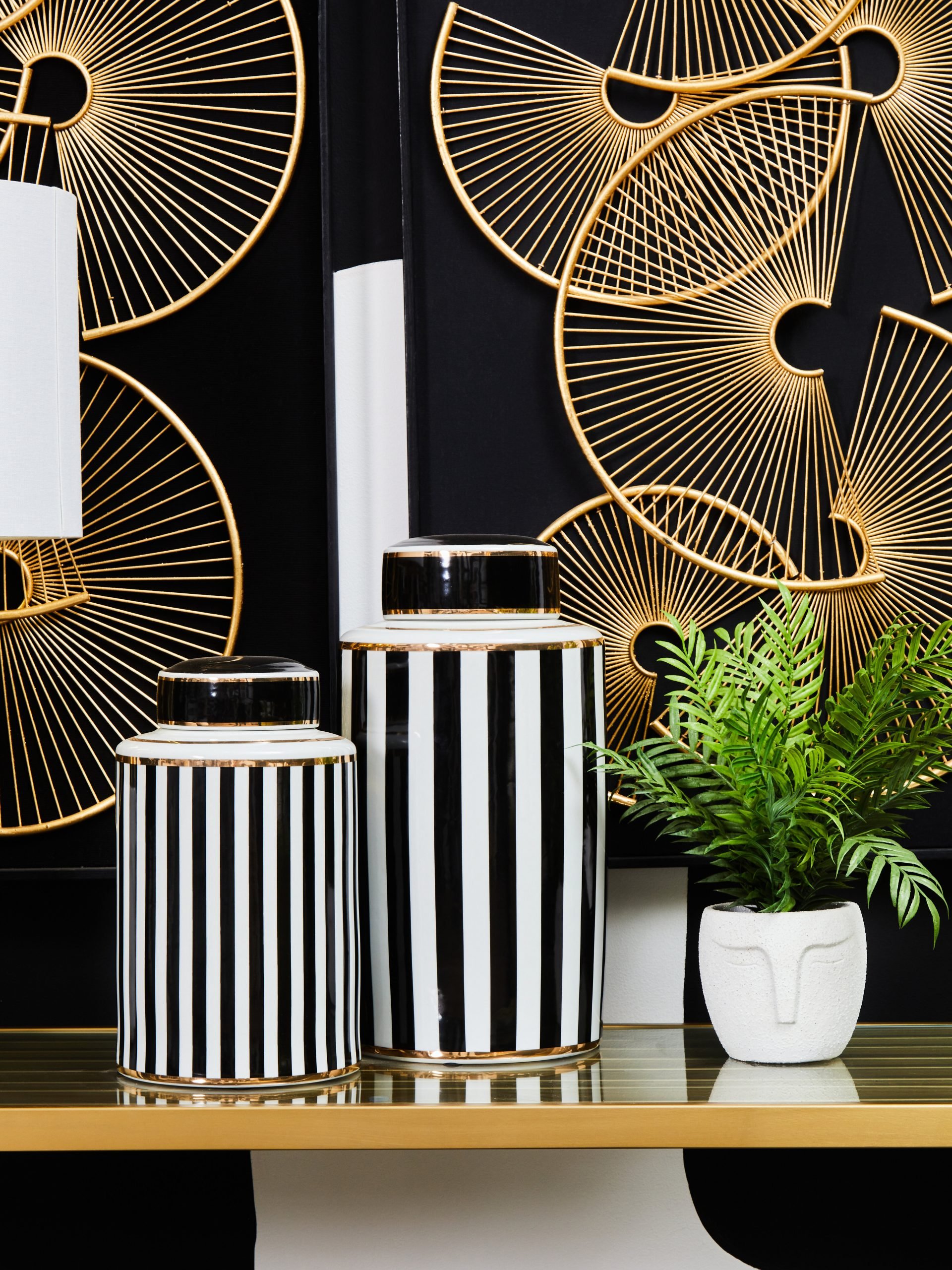 Danza Large Black And White Stripes Ceramic Jar 8 scaled jpeg
