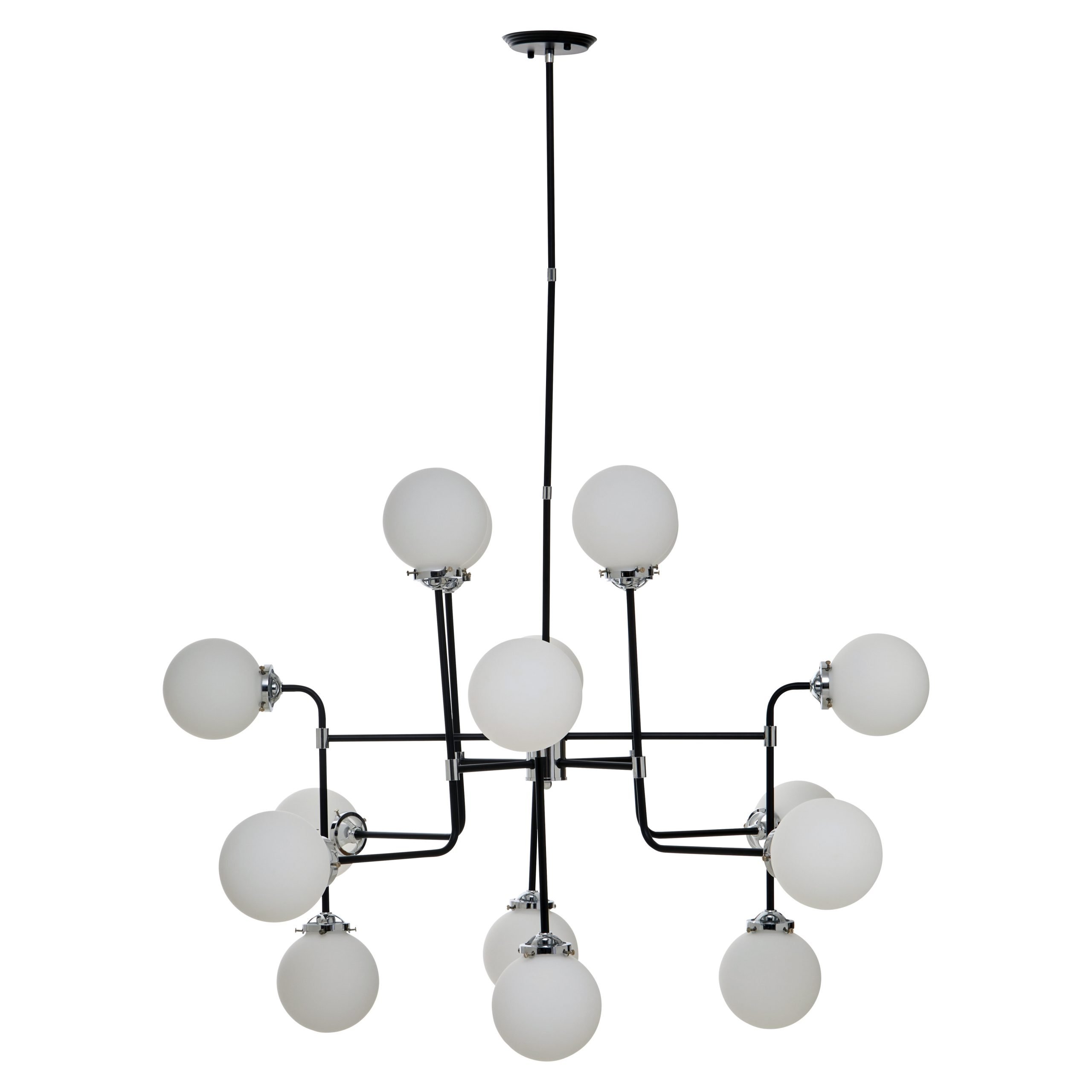 Aurore Black And Chrome 16 Arm Pendant Light 3 scaled jpeg