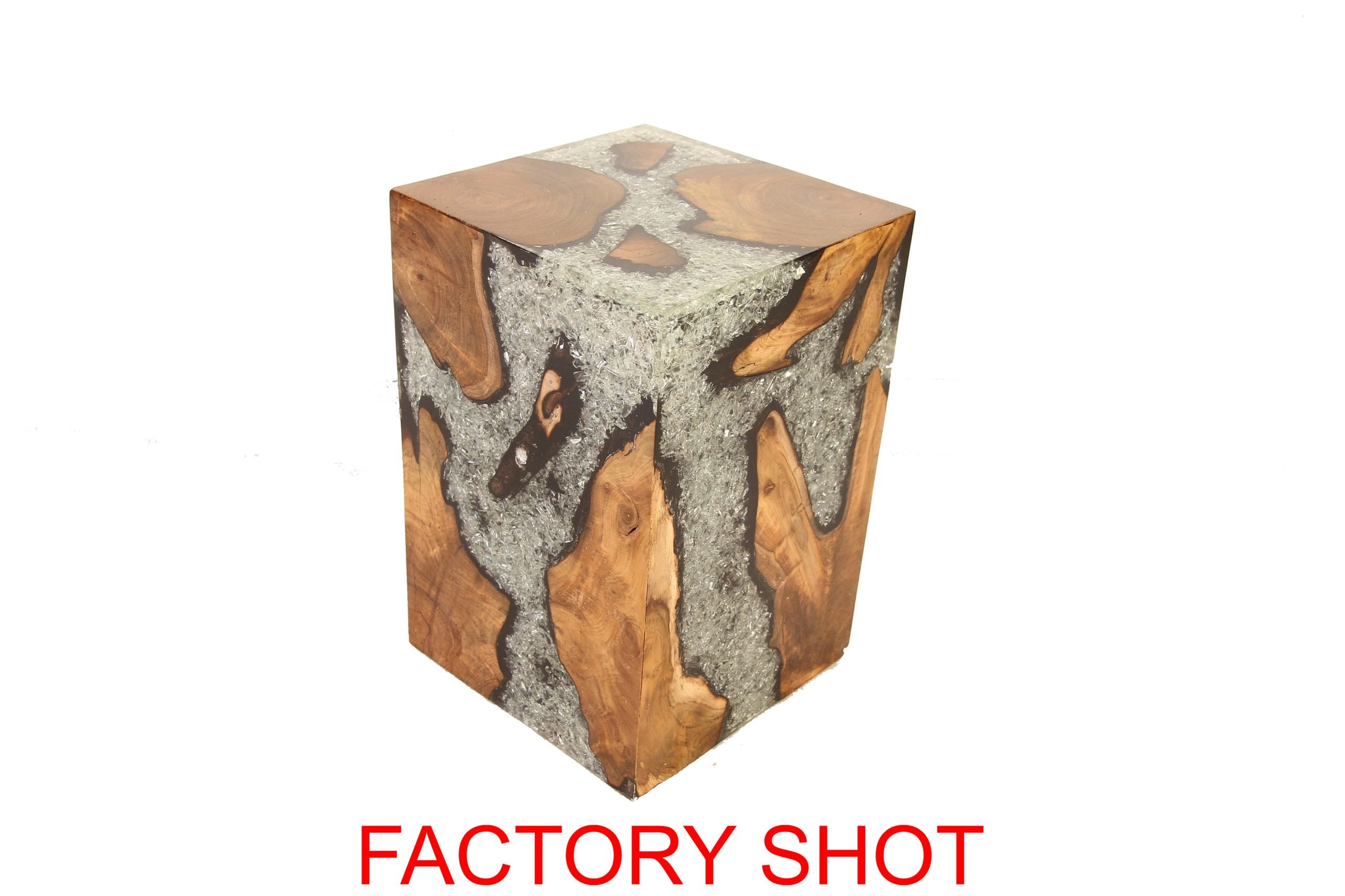 Striata Teak Wood and Resin Side Table and Stool 10 scaled jpeg