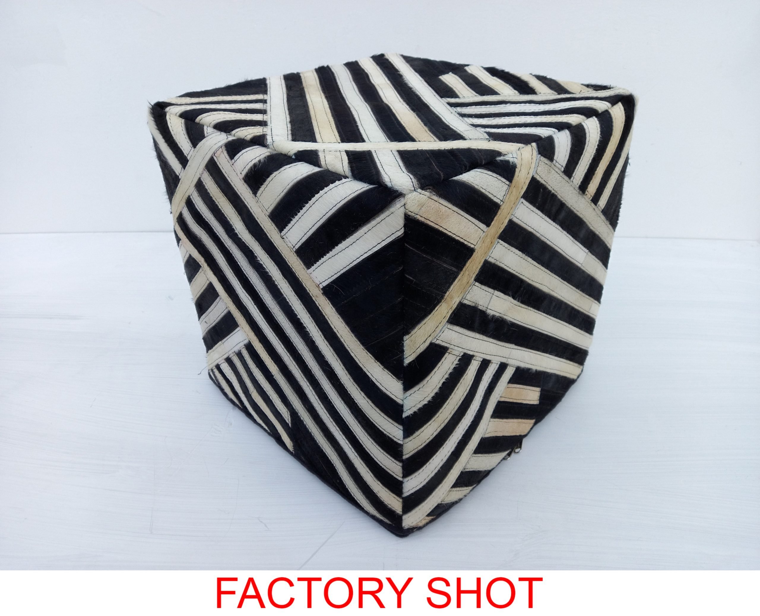 Sirocco Black And White Stripe Leather Pouffe 10 scaled jpeg