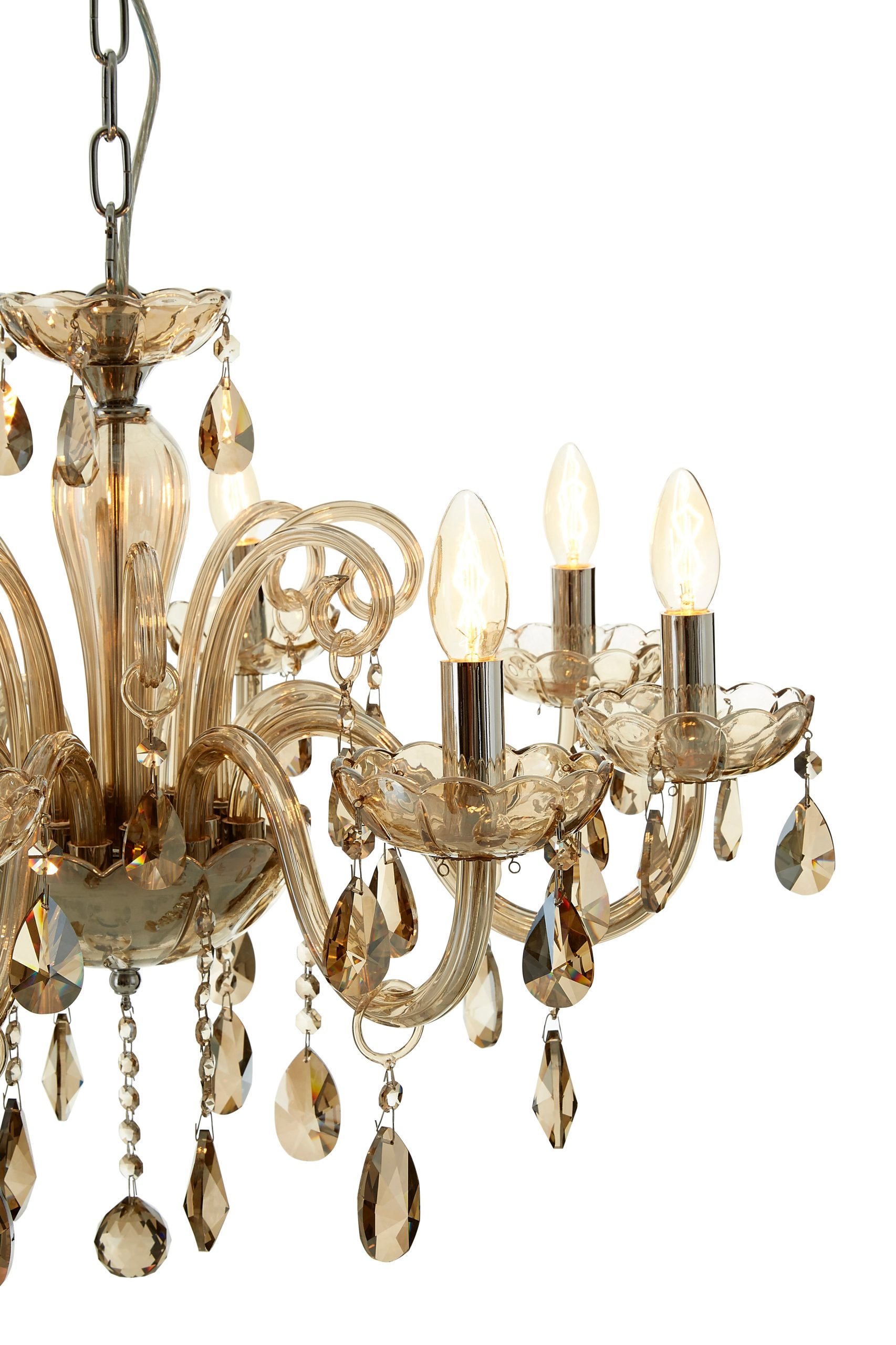 Millelume 8 Bulb Chrome And Cognac Glass Chandelier 4 scaled jpeg