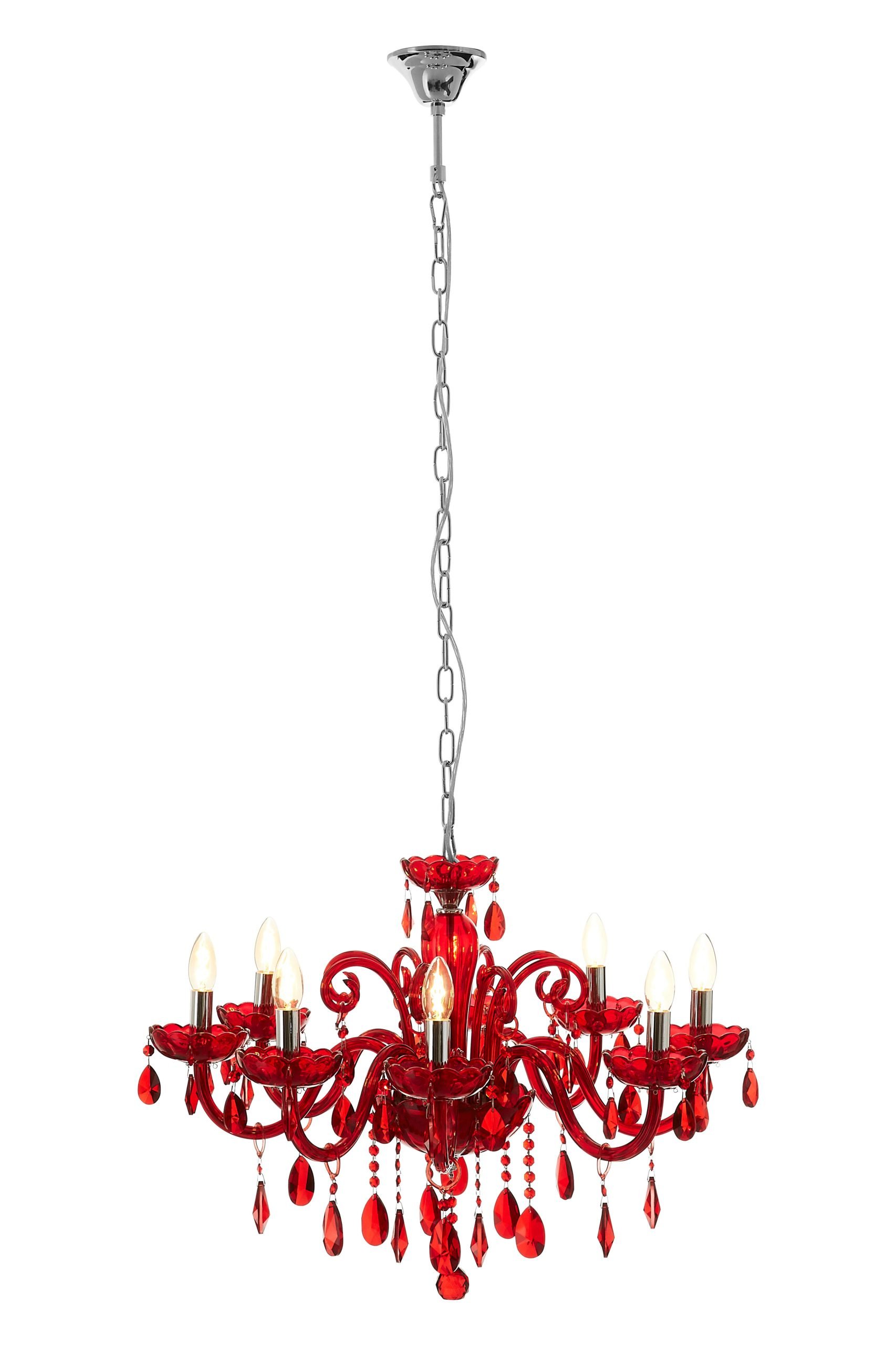 Millelume 8 Bulb Chrome And Red Crystal Glass Chandelier 5 scaled jpeg