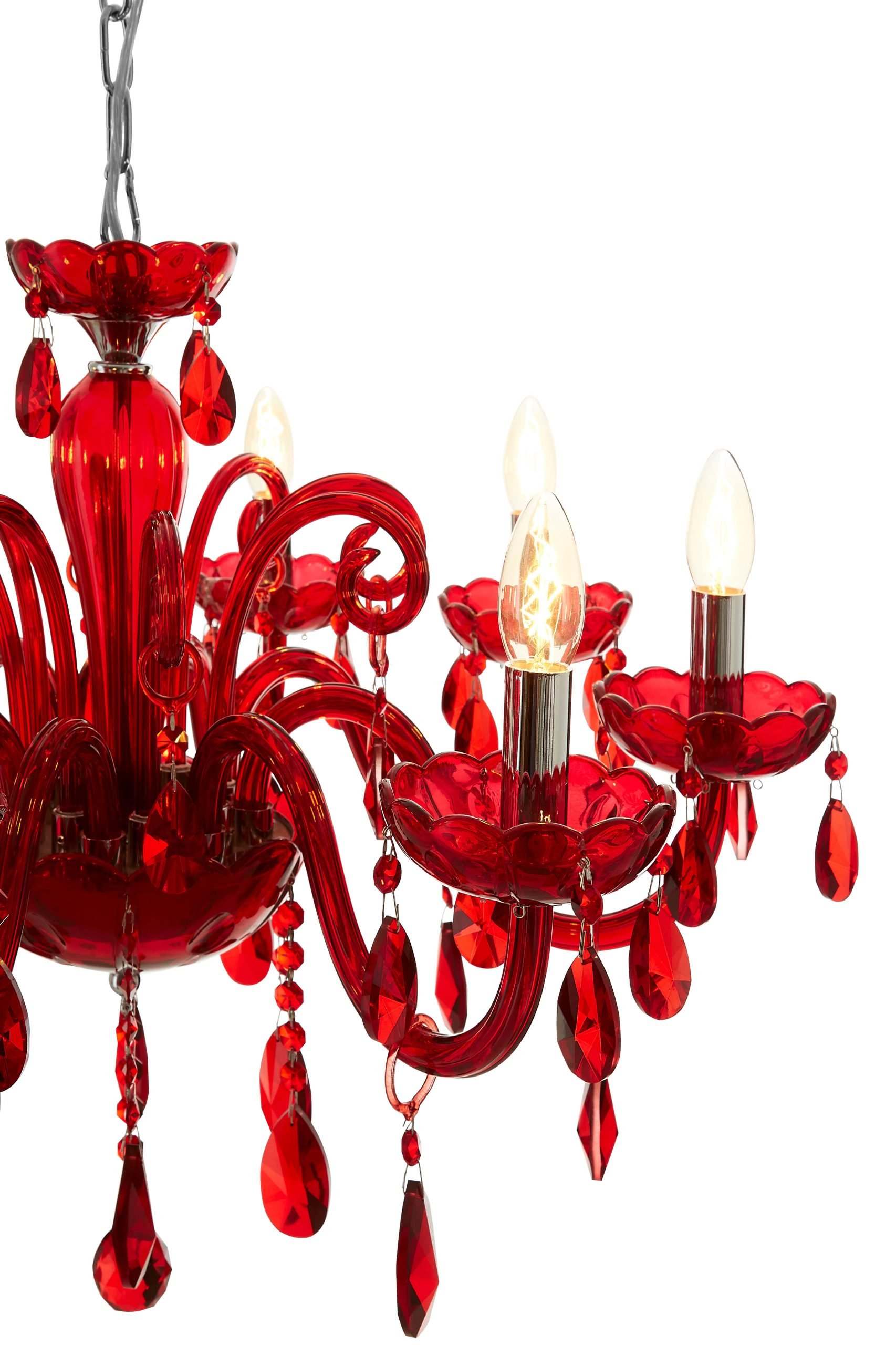 Millelume 8 Bulb Chrome And Red Crystal Glass Chandelier 4 scaled jpeg