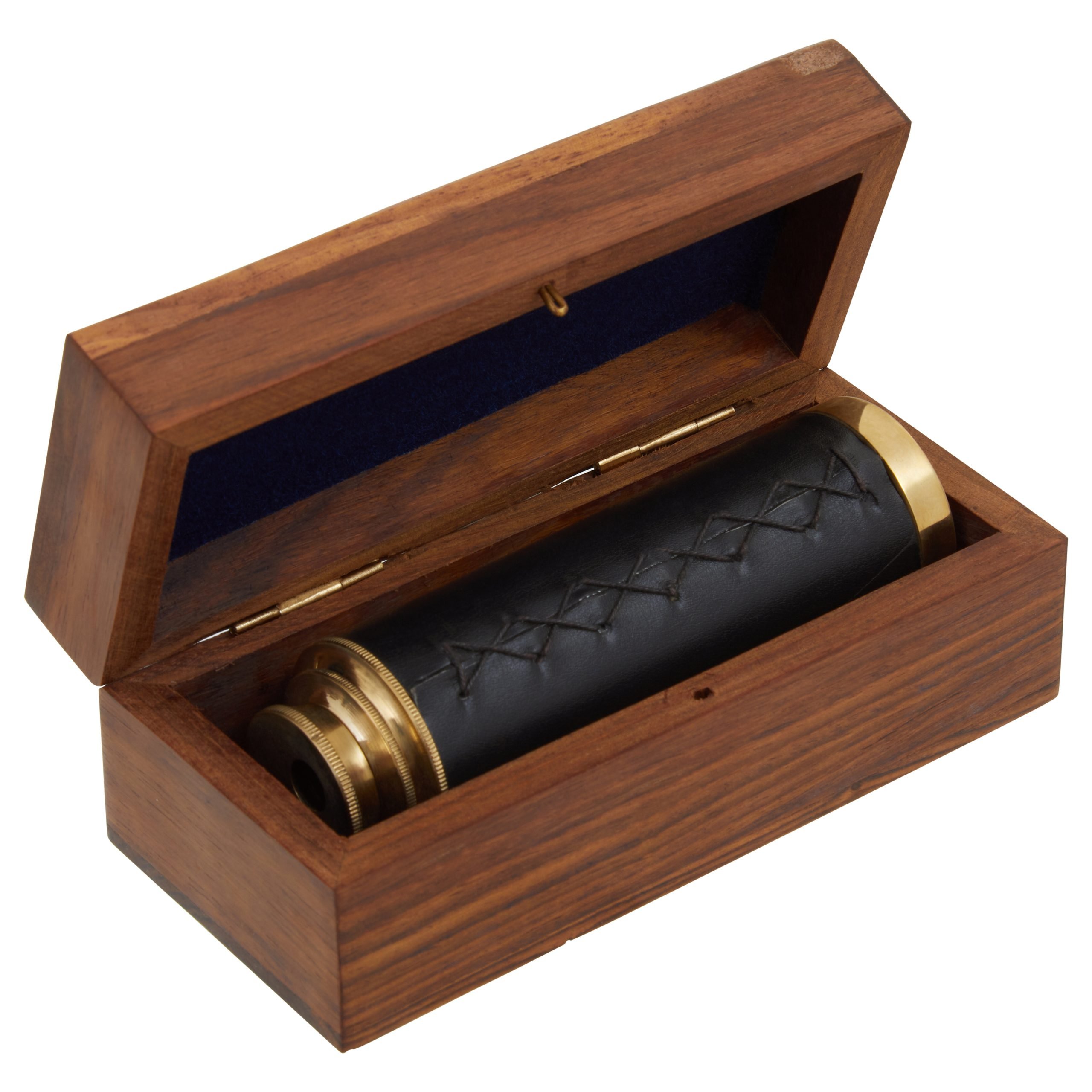 Cervo Brown Leather Effect Telescope With Wooden Box 9 scaled jpeg