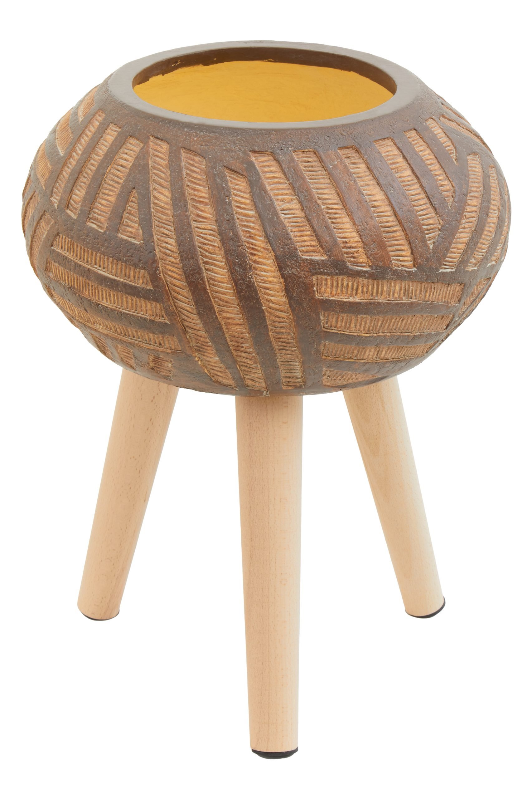 Domus Round Brown Planter With Angular Legs 8 scaled jpeg