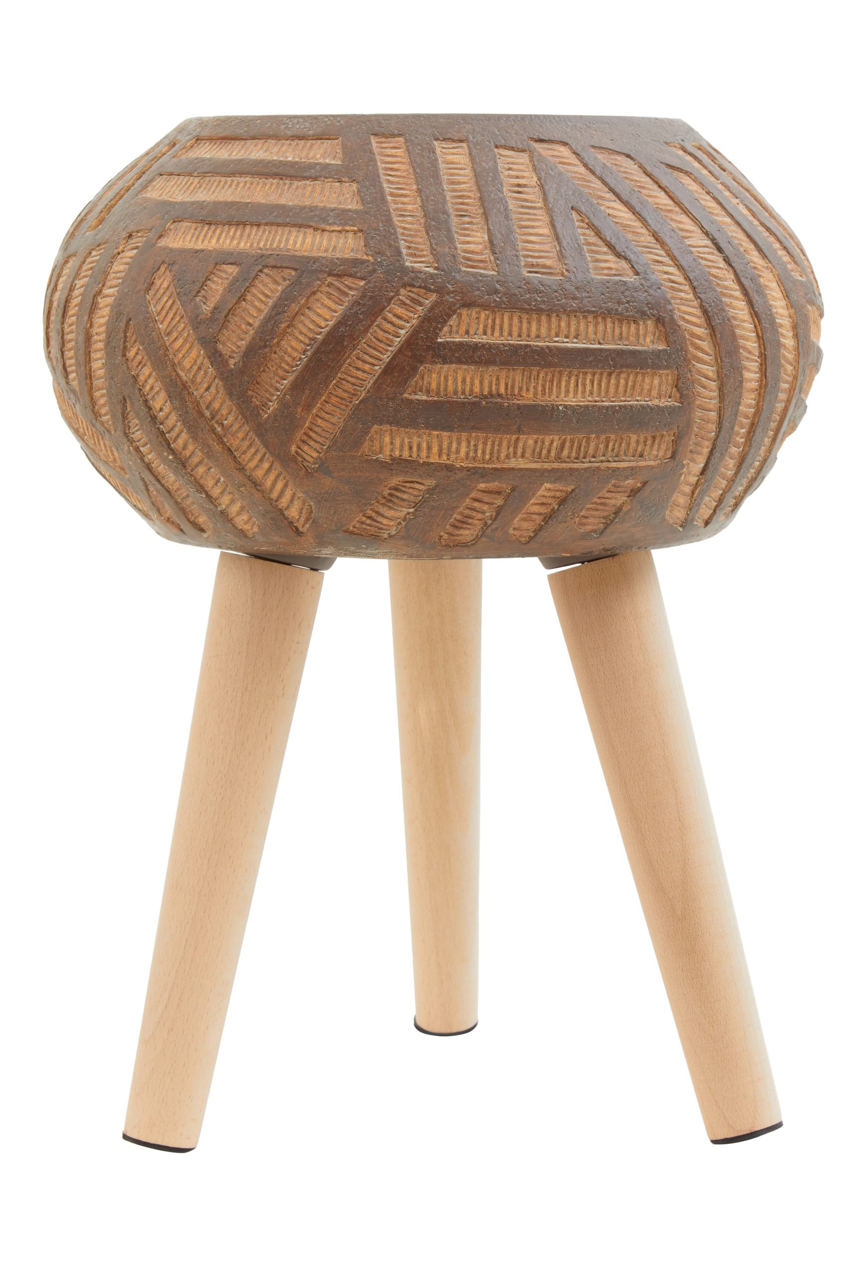 Domus Round Brown Planter With Angular Legs 3 scaled jpeg