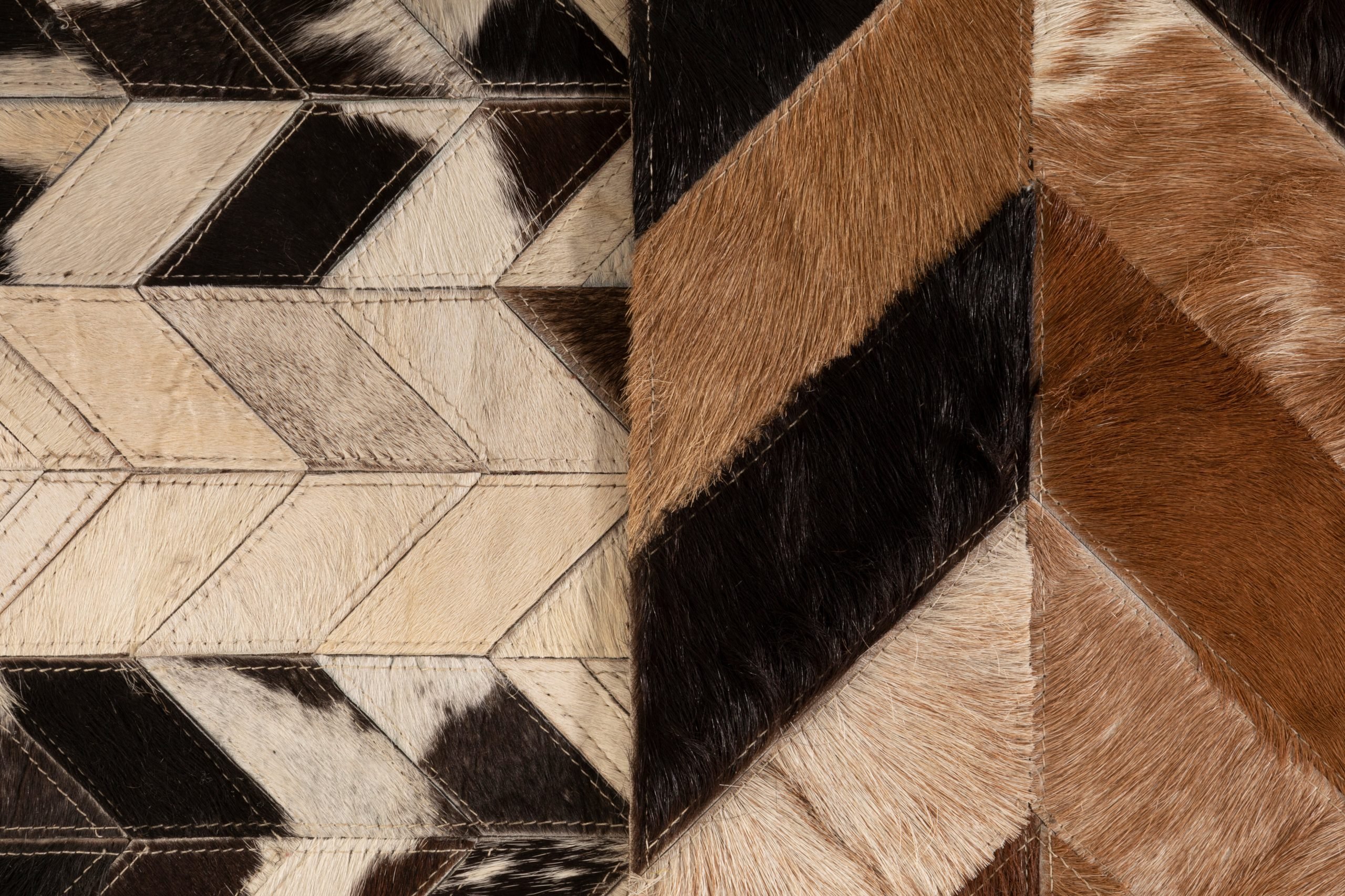 Sirocco Large Hair on Leather Chevron Patchwork Rug 14 scaled jpeg