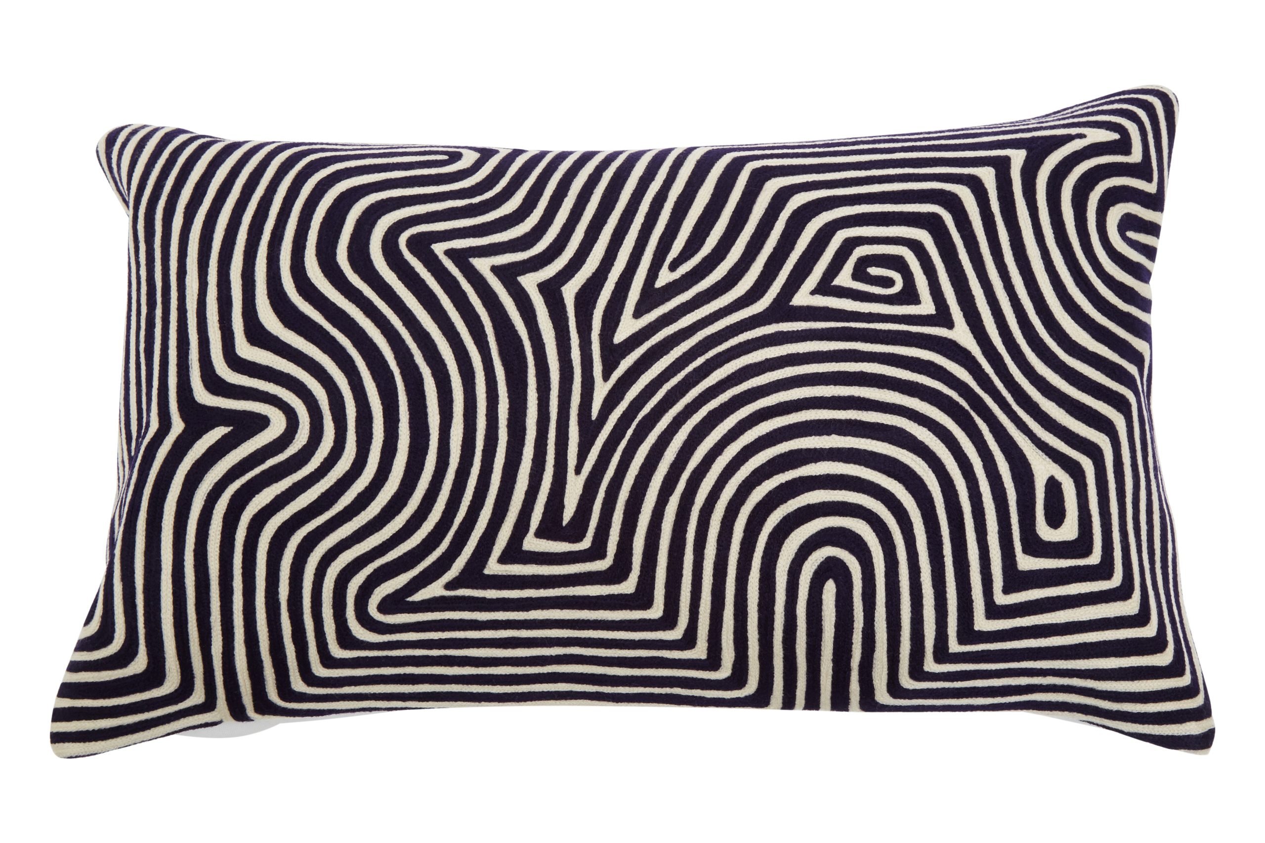 Ornella Black And White Embroidered Rectangular Cushion 3 scaled jpeg