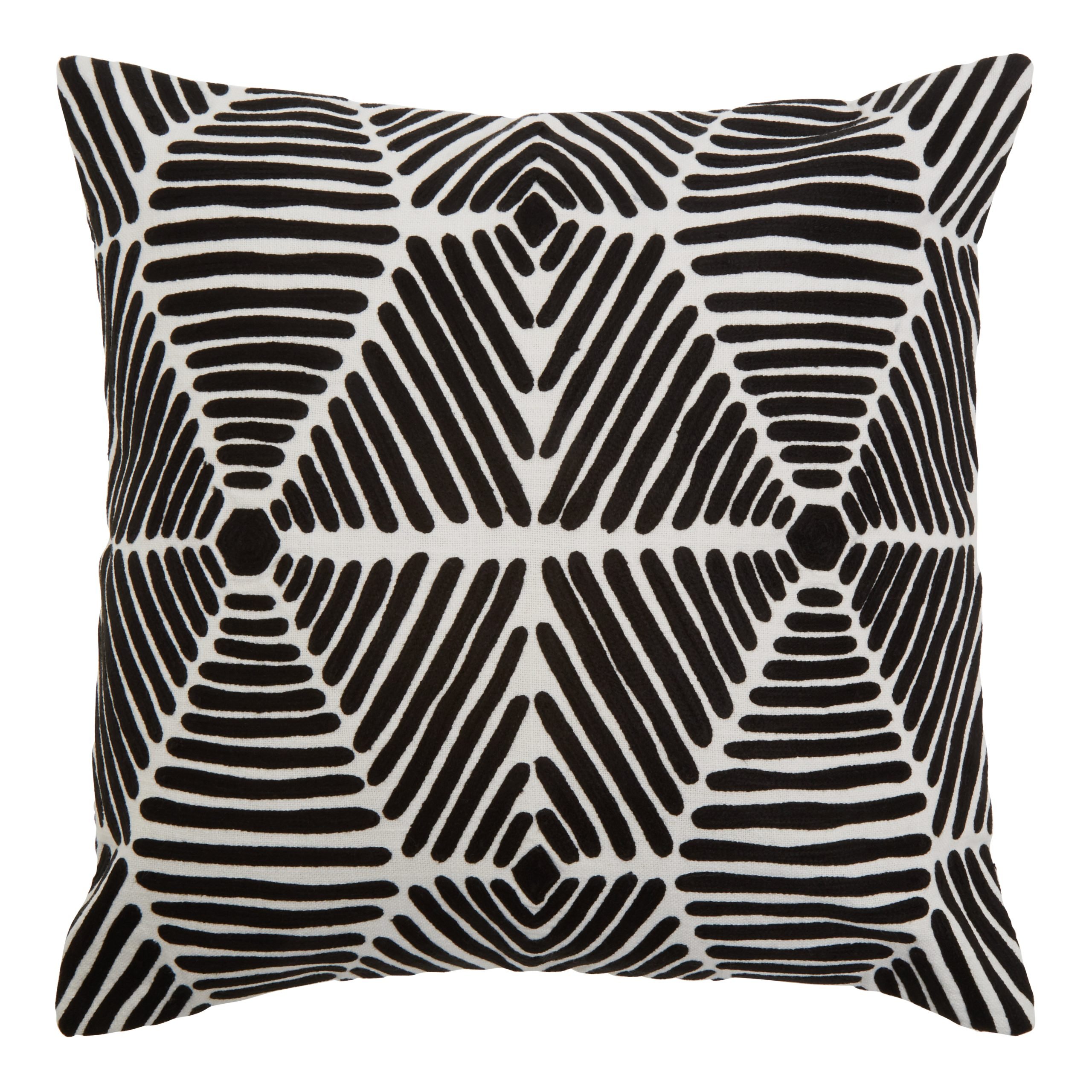 Ornella Black And White Square Embroidered Cushion 3 scaled jpeg