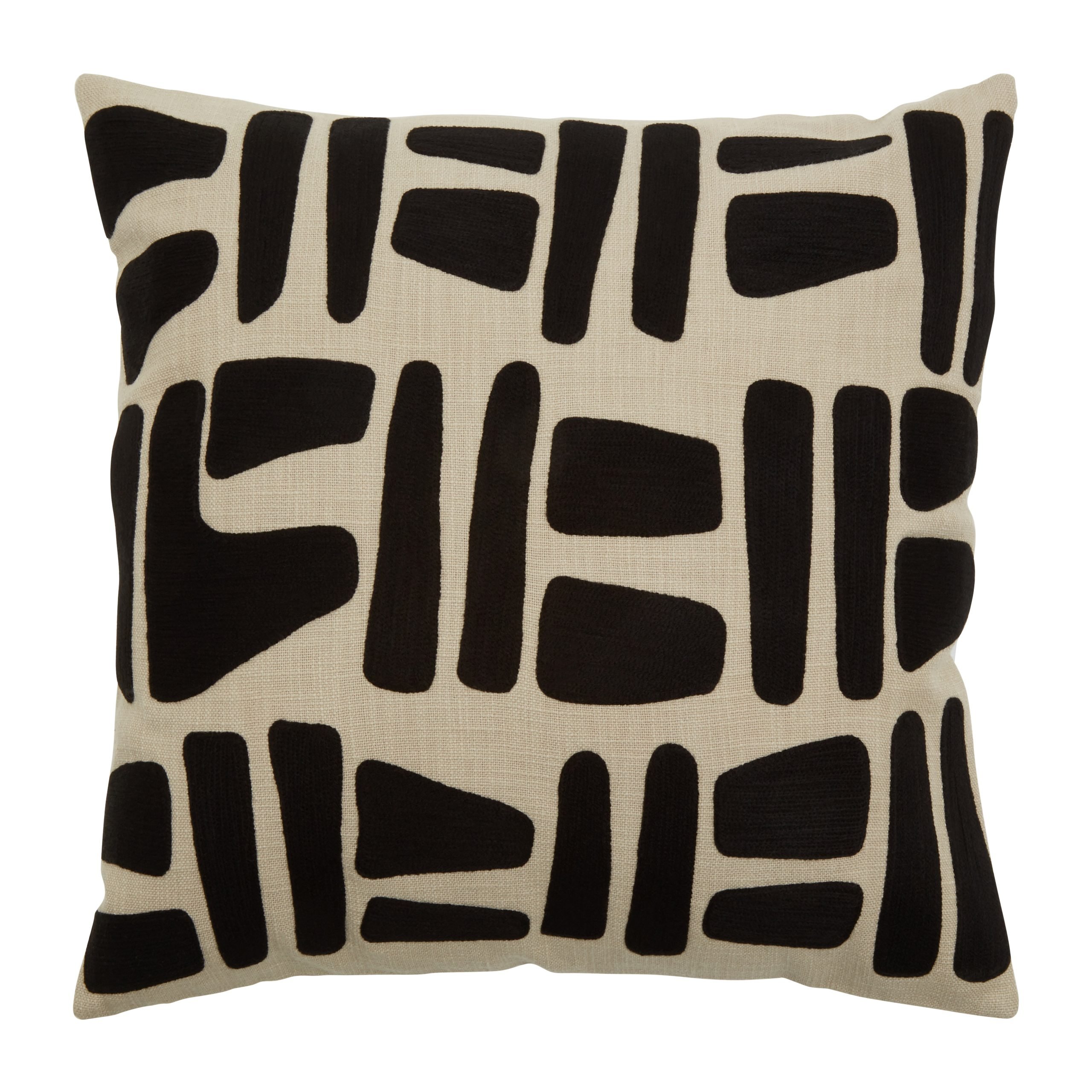 Ornella Natural And Black Square Cushion 3 scaled jpeg