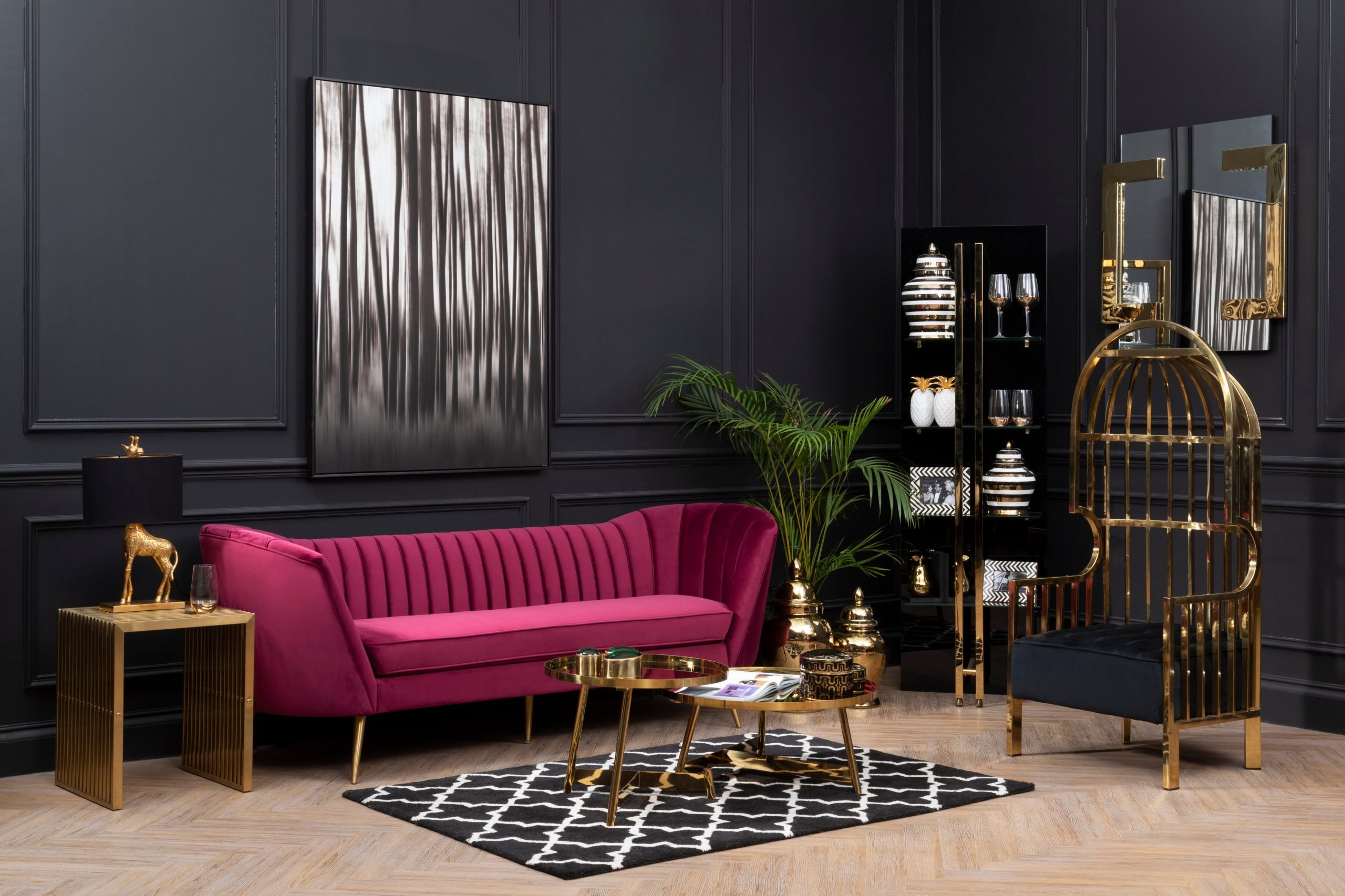 Bordoni 3 Seat Wine Velvet Sofa 8 scaled jpeg