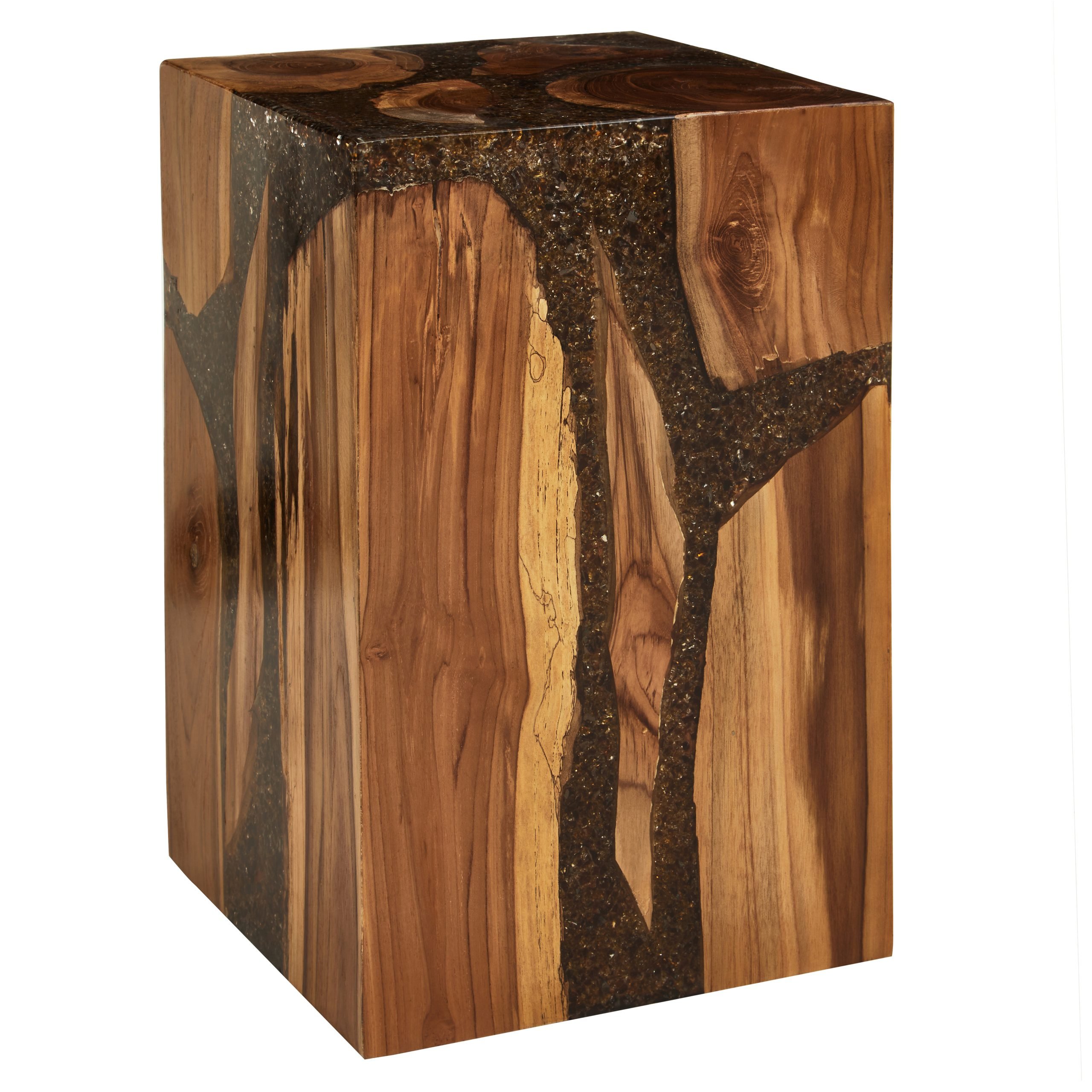 Striata Resin and Teak Wood Side Table and Stool 8 scaled jpeg