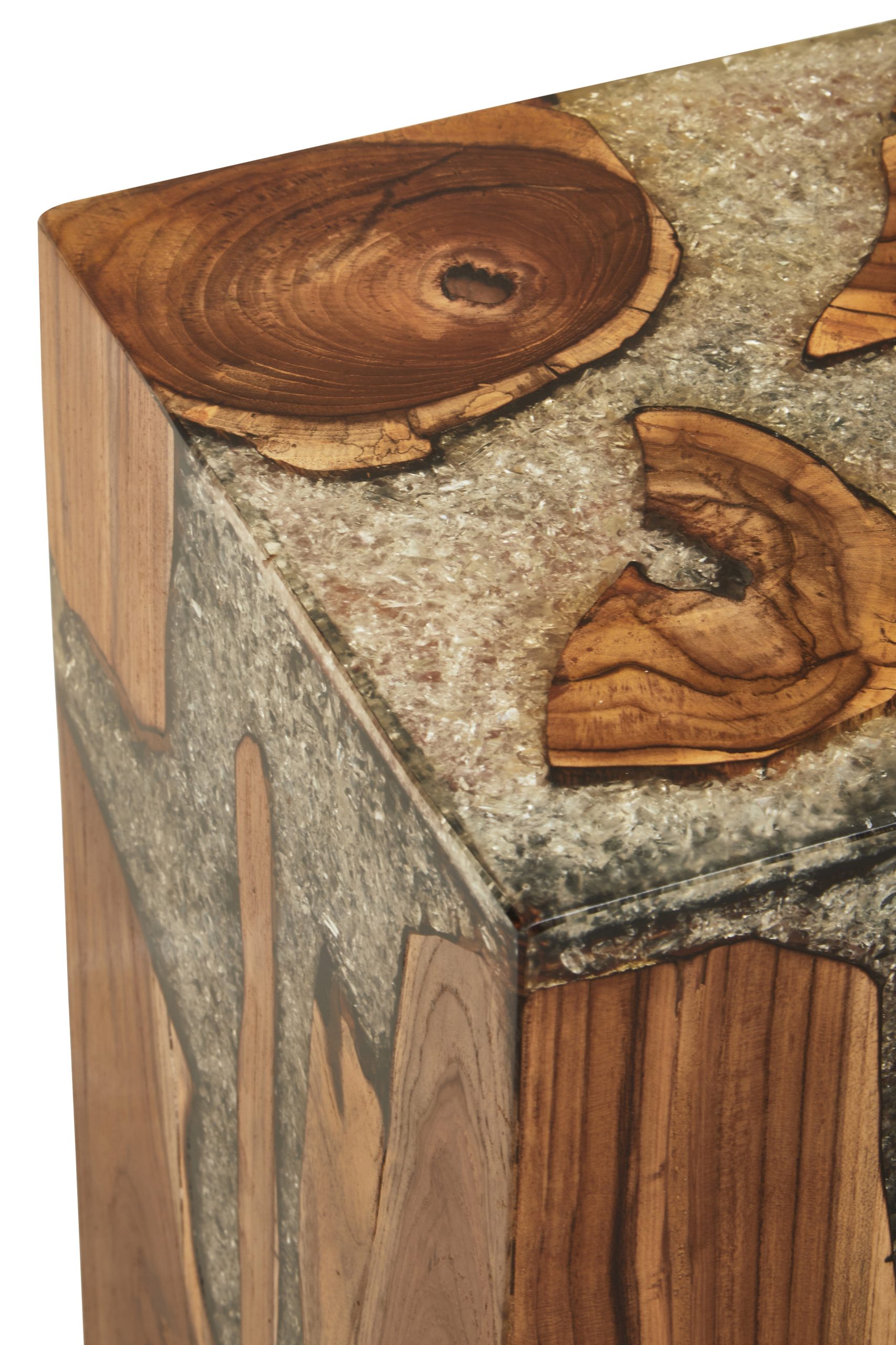 Striata Teak Wood and Resin Side Table and Stool 7 scaled jpeg