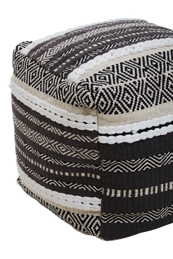 Circolo Grey And White Pouffe 6 jpg