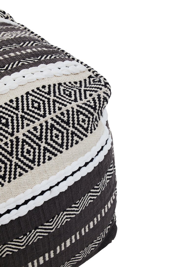 Circolo Grey And White Pouffe 5 jpg