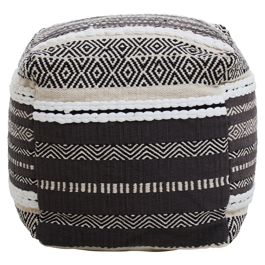 Circolo Grey And White Pouffe 3 jpg