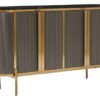 Duvaria Grey Four Door Sideboard With Black Marble Top 2 jpg