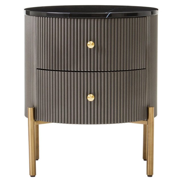 Duvaria Grey Two Drawer Chest with Black Marble Top 3 jpg