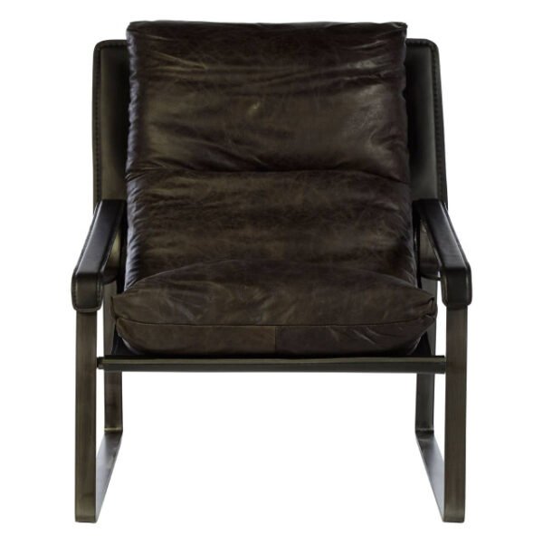 Hoara Dark Brown Leather Lounge Chair