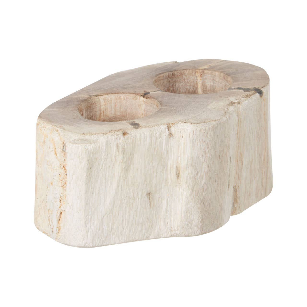 Ramioli Petrified Wood Double Candle Holder 3 jpg