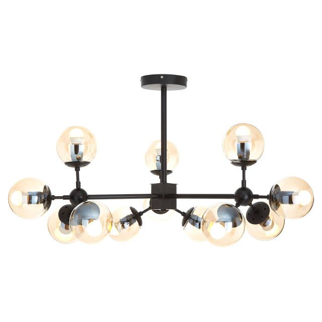 Aurore Matte Black 12 Arm Pendant Light 3 jpg
