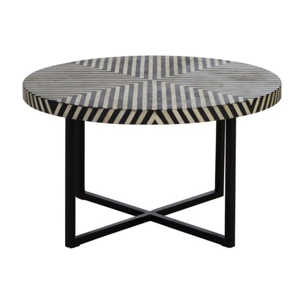 Bijou Bone Inlay Coffee Table with Metal Legs