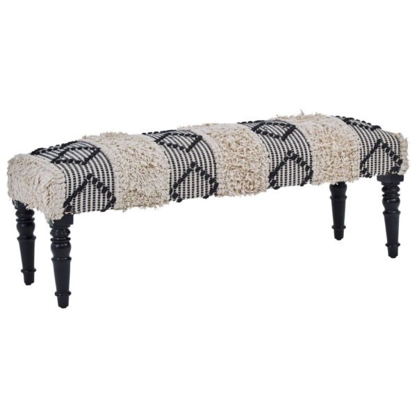 Ceoria Black And White Moroccan Bench