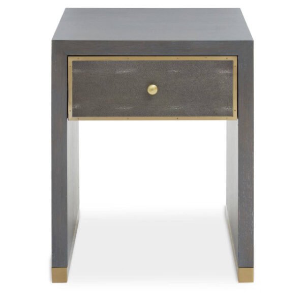 Deelle One Drawer Grey Shagreen Effect Side Table