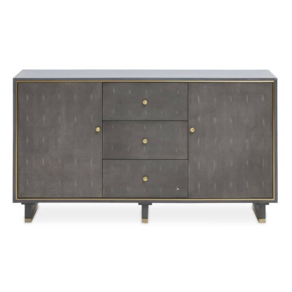Deelle Grey Shagreen Effect Three Drawer Sideboard