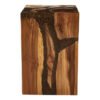 Striata Resin and Teak Wood Side Table and Stool 2 jpg
