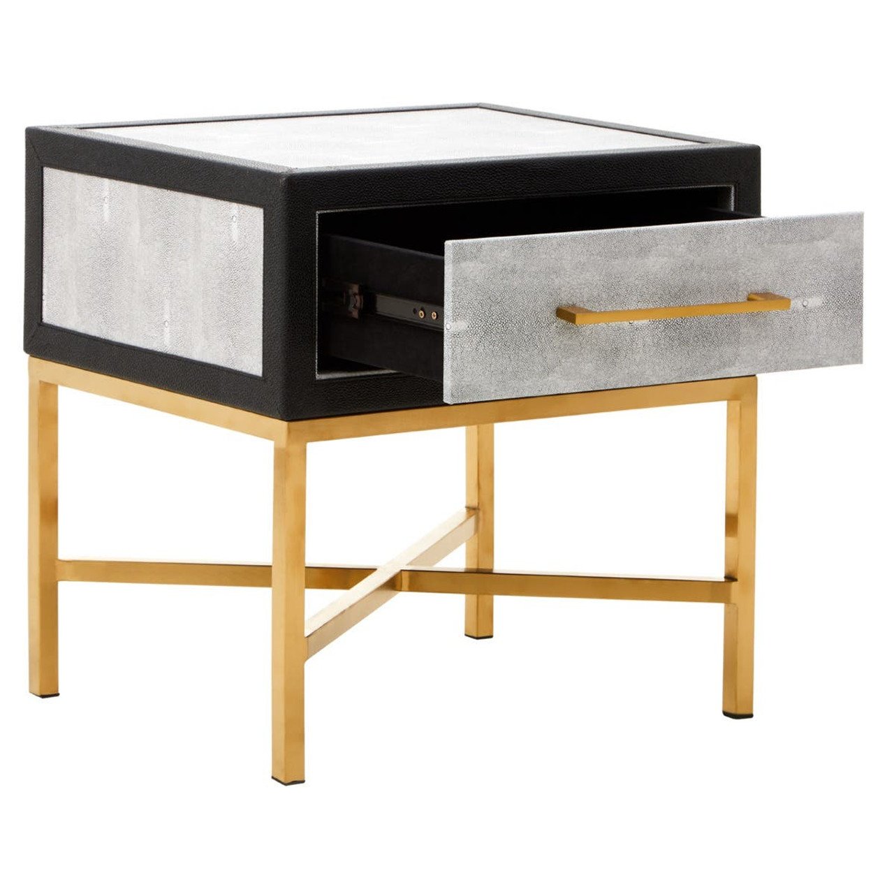 Cassis 1 Drawer Shagreen Side Table 5 Shagreen jpg