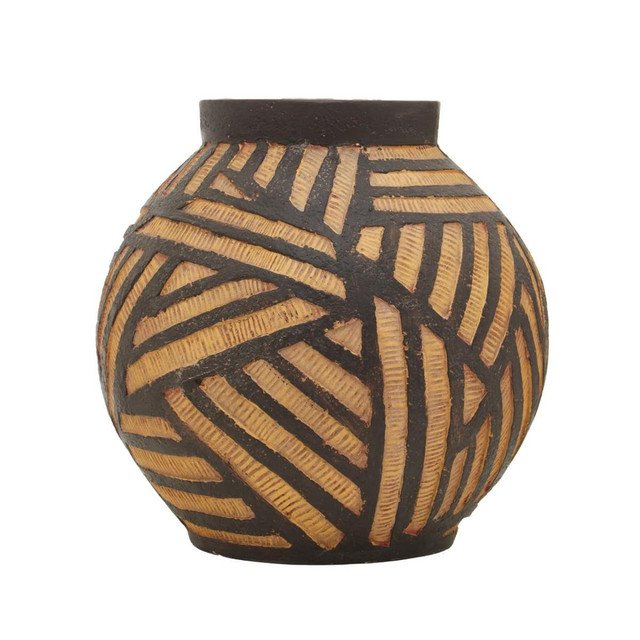 Domus Round Natural And Black Planter 3 dr jpg