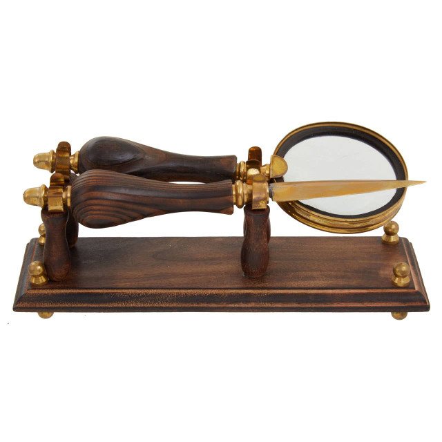 Cervo Brown Mango Wood Magnifying Glass and Letter Opener 3 mag jpg