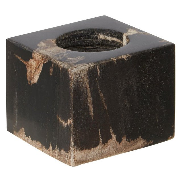 Ramioli Dark Petrified Wood Tealight Holder 3 tea jpg