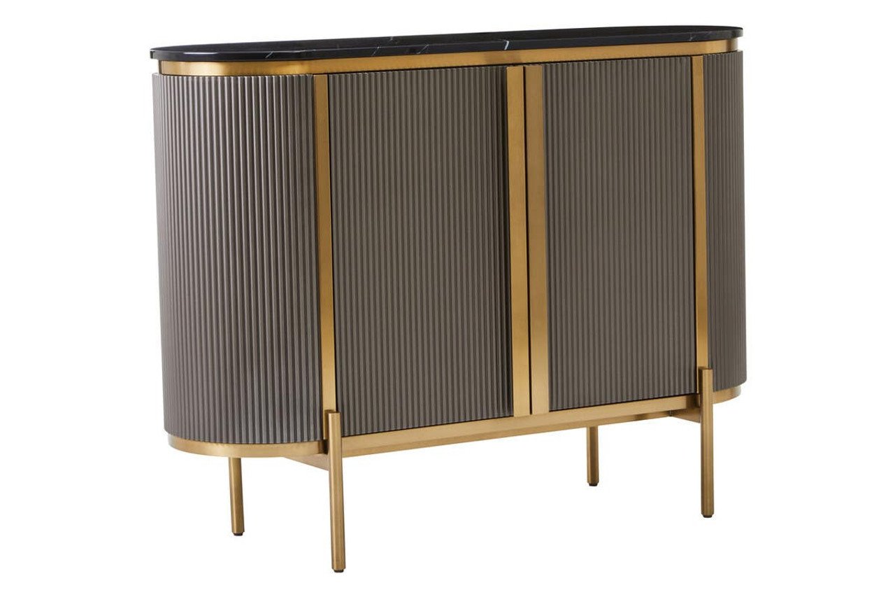 Duvaria Grey Two Door Sideboard with Black Marble Top 3 top jpg